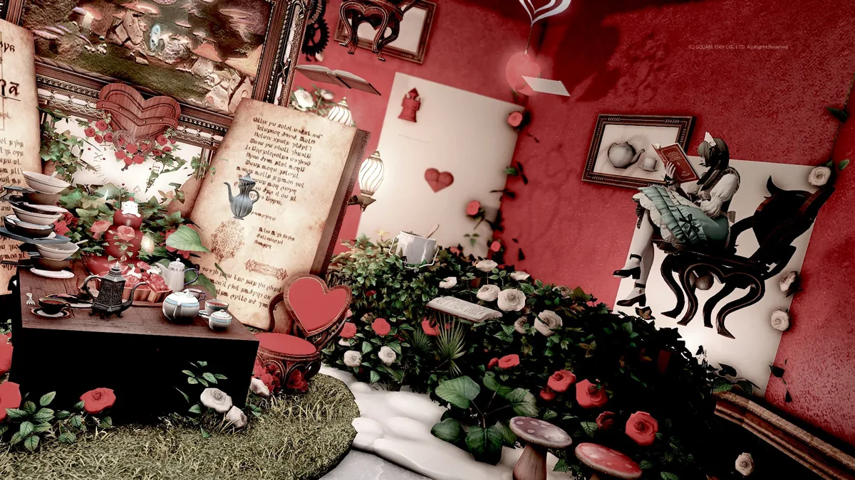 宙に浮いた椅子に腰掛けるるしこ