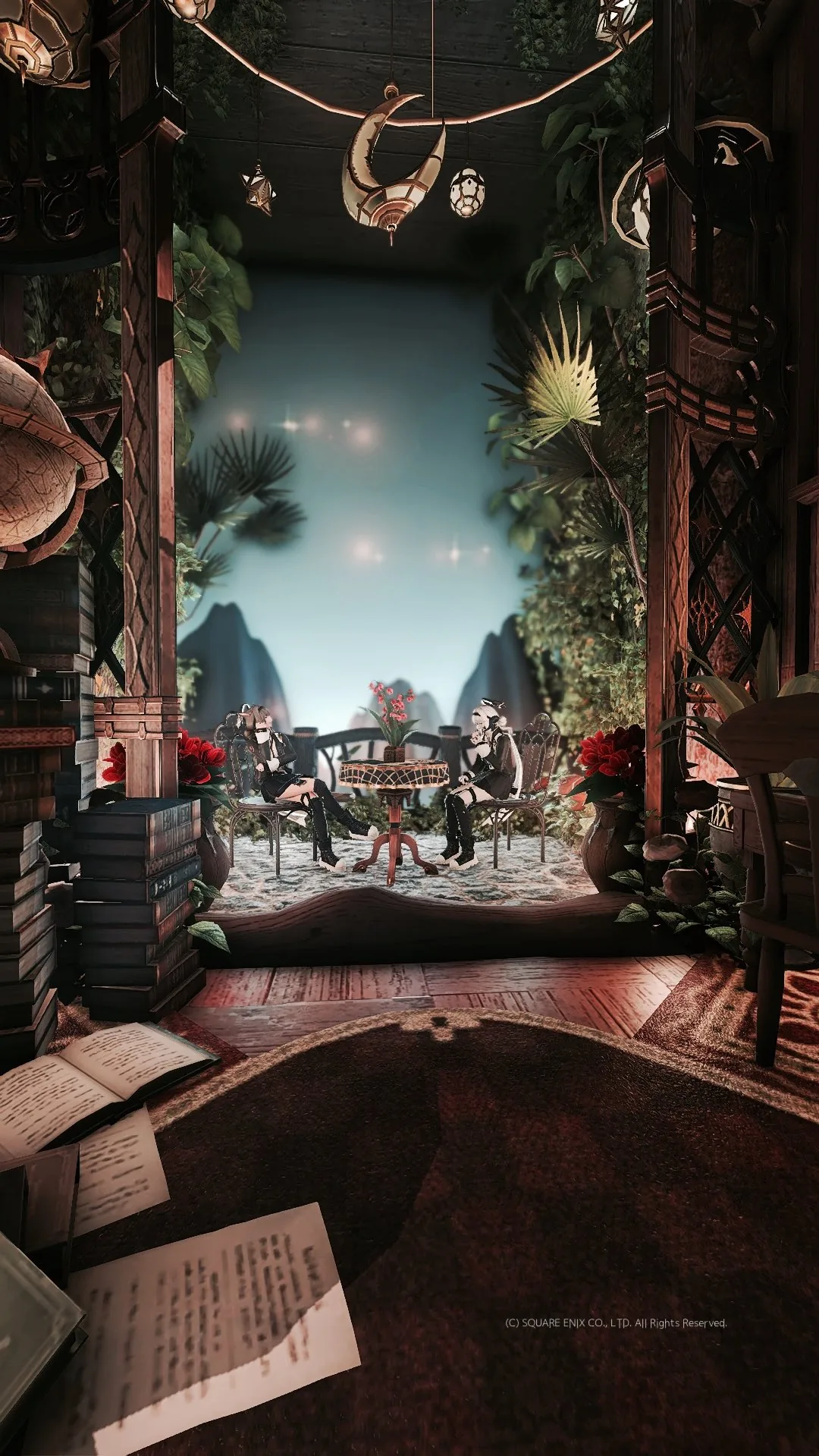 座っておしゃべりするふたり