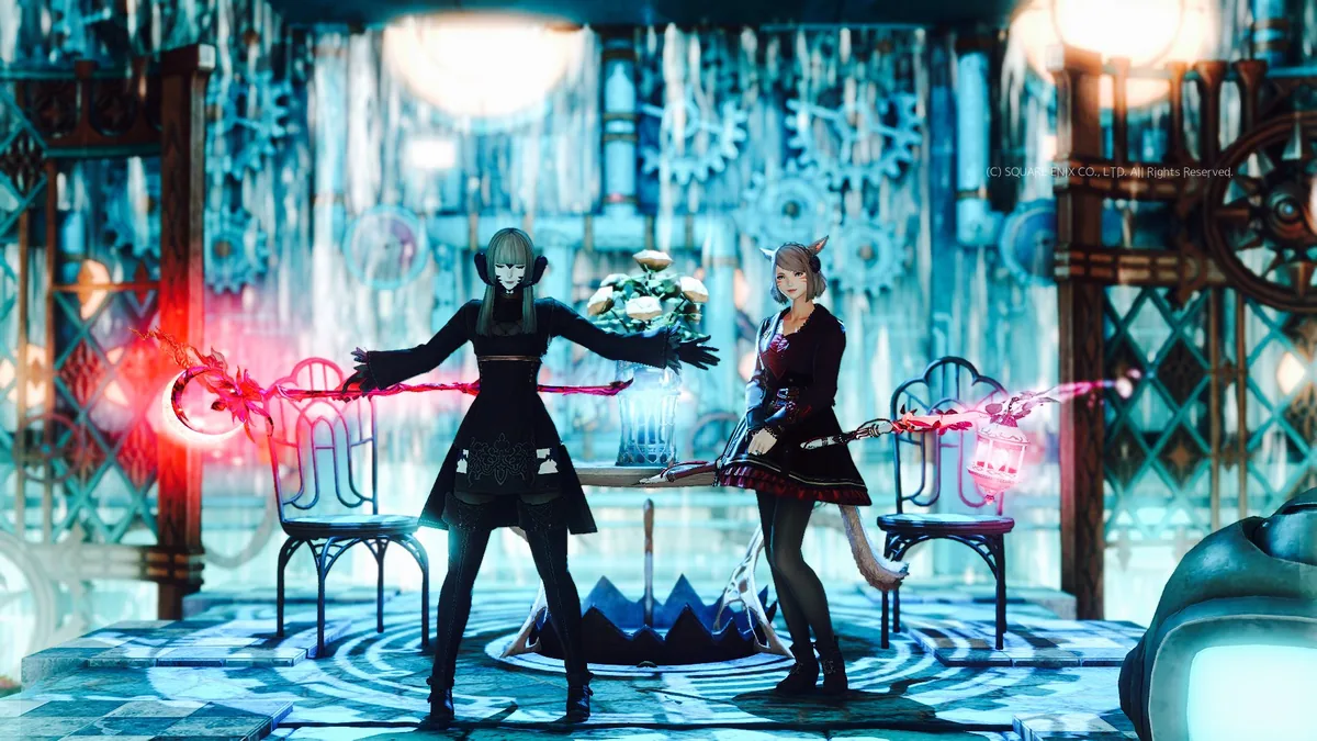 武器を構えるふたり