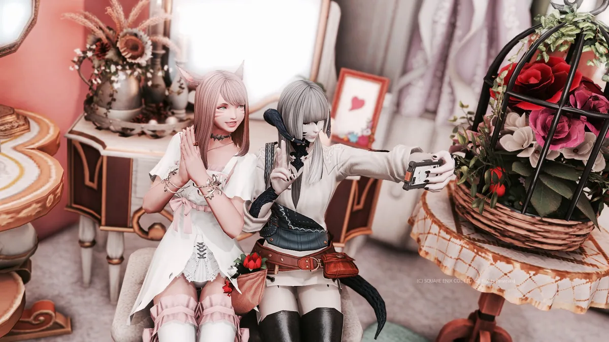 写真を撮るふたり