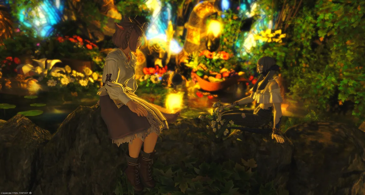 腰掛けるふたり