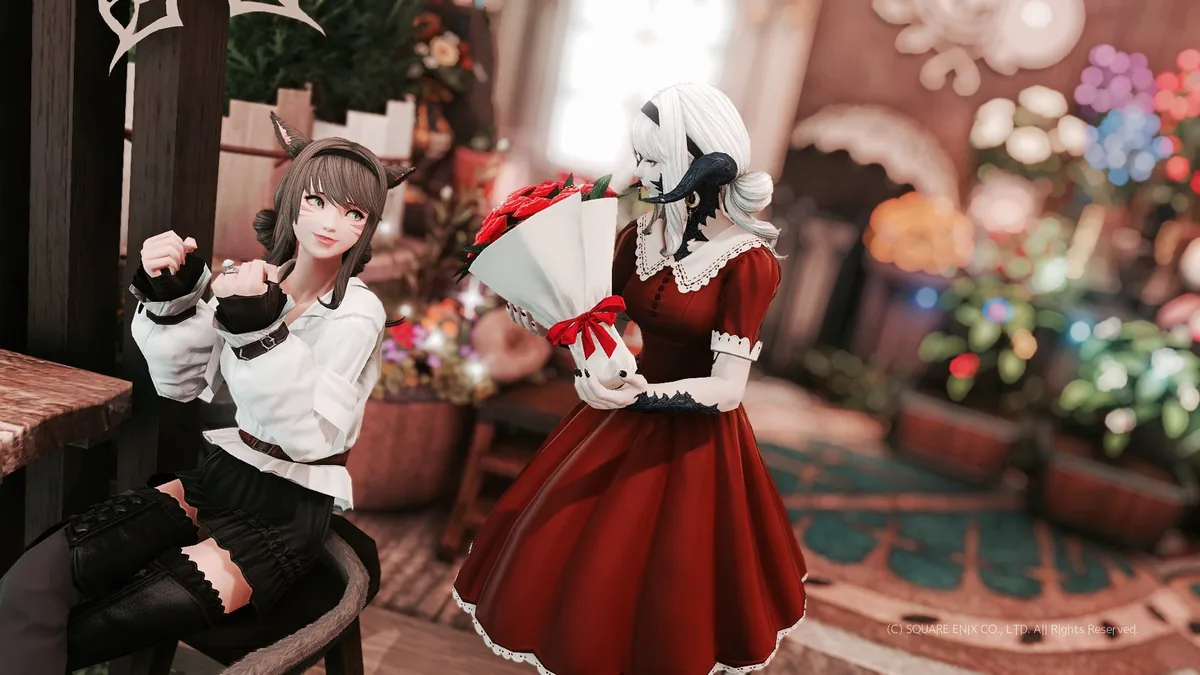 花束を持つるしこ