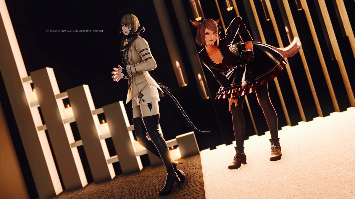 ポーズを取るふたり