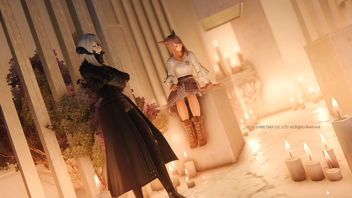 ロウソクの明かりに照らされるふたり